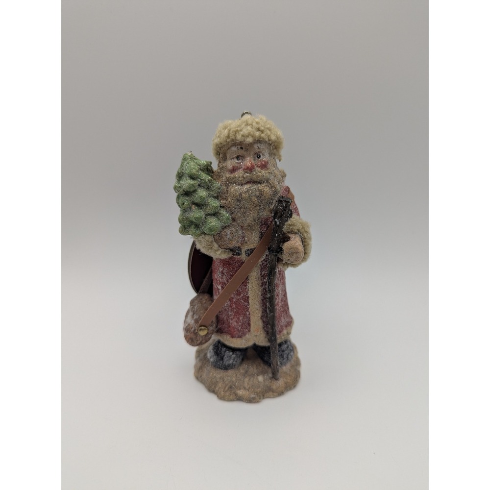 Vintage Enchanted Forest Christmas‎ Santa Claus Ornament 2004 Glitter 5.5 Inch